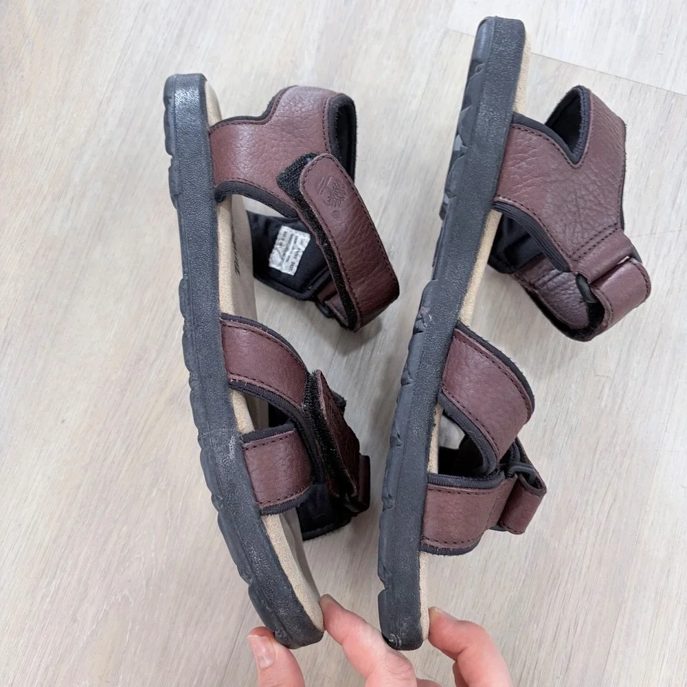 Timberland Brown Leather Adjustable Strap Outdoor Sandals Mens 10M bohemian